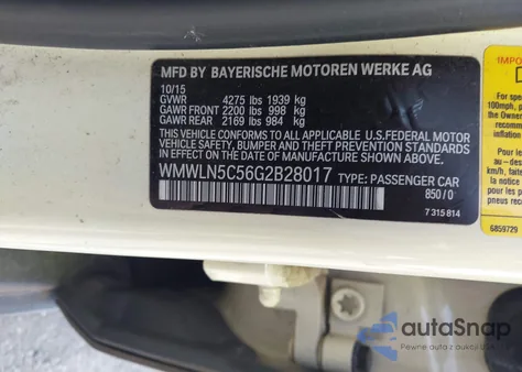 2016 Mini Clubman Cooper from USA, damaged, VIN WMWLN5C56G2B28017